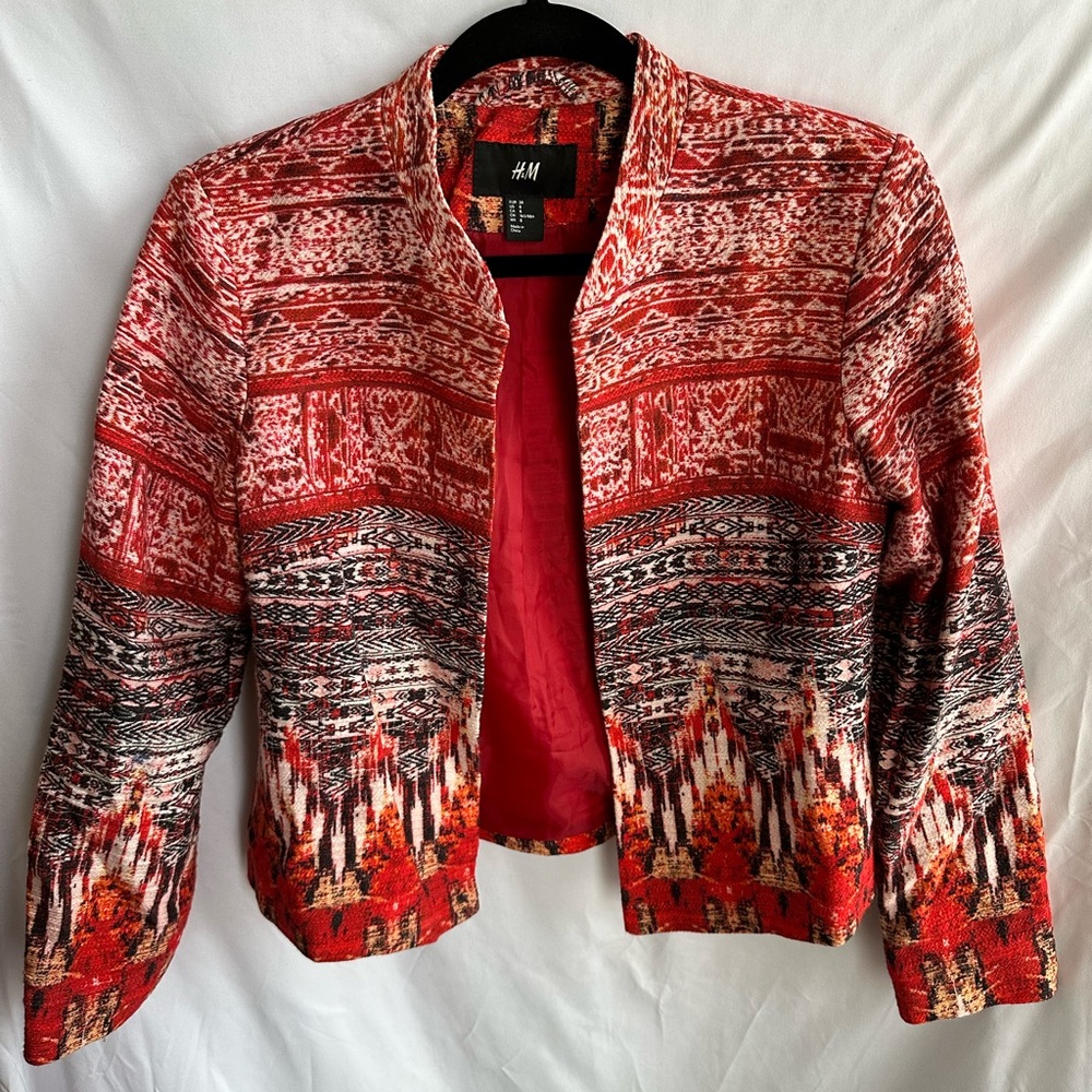 HM Blazer Red Patterned